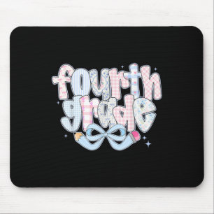 4th Grade Preppy Coquette Bow Girly Back To School Mouse Pad