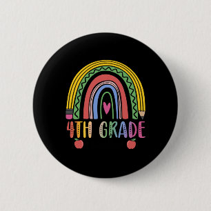 4th Grade Rainbow Teacher Team Fourth Grade Squad  2 Inch Round Button