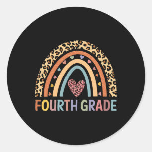 4th Grade Rainbow Teacher Team Fourth Grade Squad  Classic Round Sticker