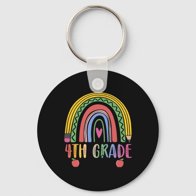 4th Grade Rainbow Teacher Team Fourth Grade Squad  Keychain (Front)