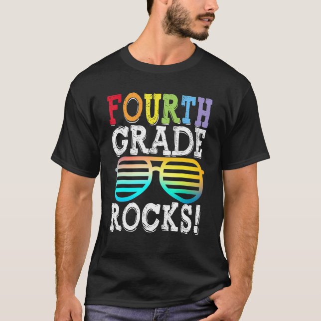 4th Grade Rocks Fourth Grade Squad Back To School  T-Shirt (Front)