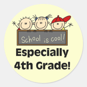 4th Grade School is Cool Tshirts and Gifts Classic Round Sticker