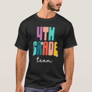 4th Grade School Teacher Student Retro Groovy Vint T-Shirt