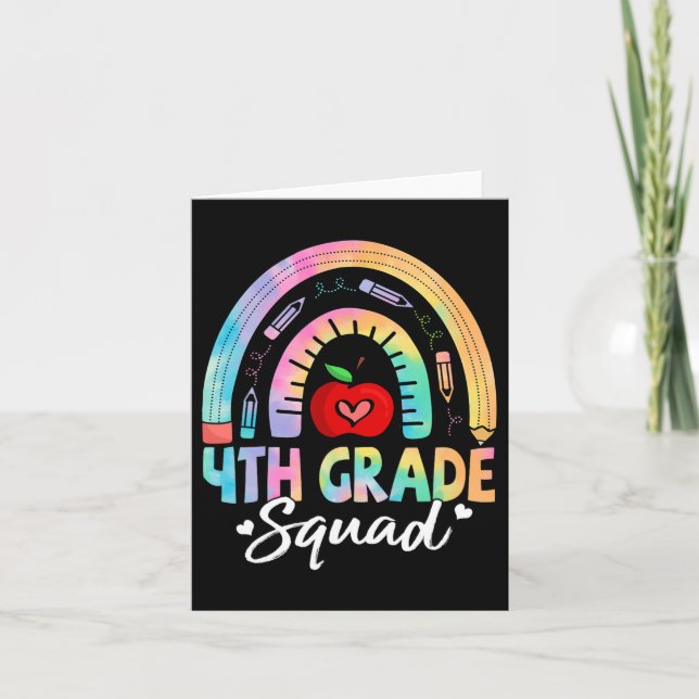 4th Grade Squad Back To School Fourth Grade Teache Card (Front)