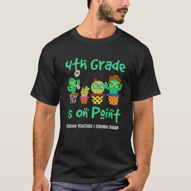 4th Grade Squad Cactus Plant Back To School Teache T-Shirt (Front)