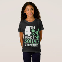 4th Grade Squad | Cute Green & White Cheerleader
