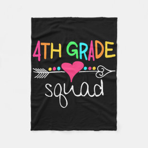 4th Grade Squad Fourth Teacher Student Team Back T Fleece Blanket