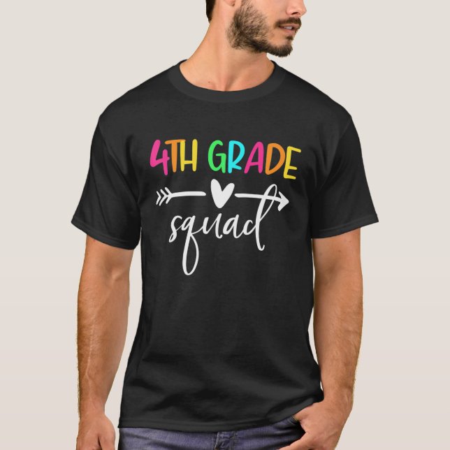 4Th Grade Squad Fourth Teacher Student Team Back T T-Shirt (Front)