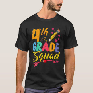4Th Grade Squad Fourth Teacher Student Team Back T T-Shirt