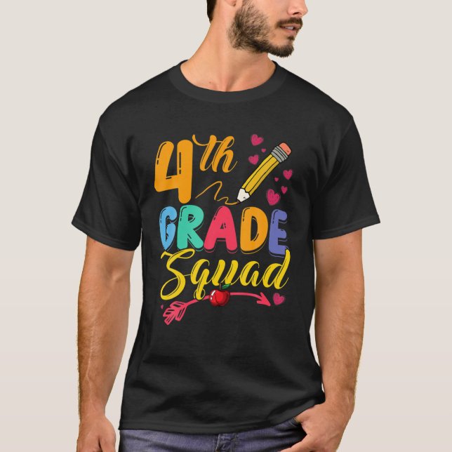 4Th Grade Squad Fourth Teacher Student Team Back T T-Shirt (Front)