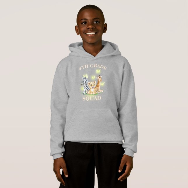 4th Grade Squad Neon wild Zoo Back To School (Front Full)