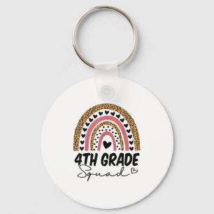 4th Grade Squad Rainbow Funny Back To School Fourt Keychain