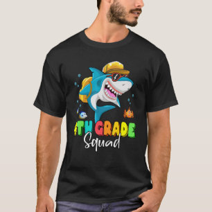 4th Grade Squad Shark Backpack Back To School Boy T-Shirt