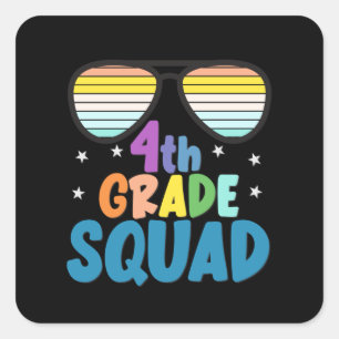 4th Grade Squad Square Sticker