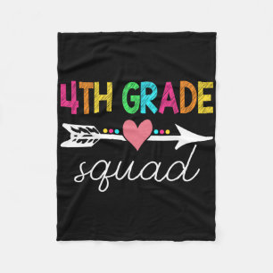 4th Grade Squad Teacher Student Back To School Fir Fleece Blanket