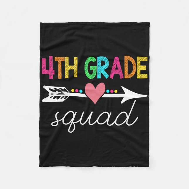 4th Grade Squad Teacher Student Back To School Fir Fleece Blanket (Front)