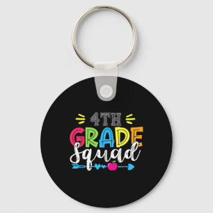 4th Grade Squad Team Back To School Teacher Studen Keychain