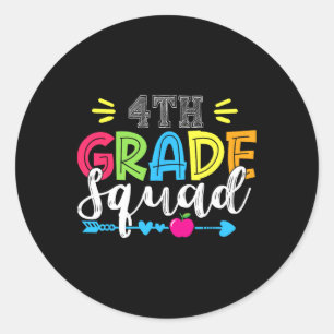 4th Grade Squad Team Ck To School Teacher Student Classic Round Sticker