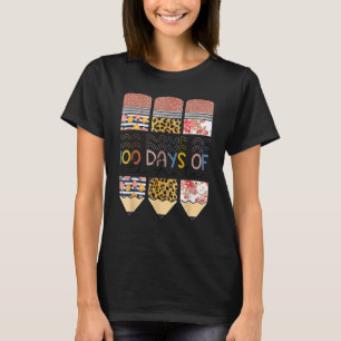4th Grade Teacher 100th Day Of School Funny Leopar T-Shirt