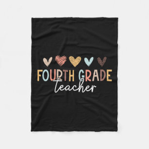 4th Grade Teacher First Day Of School Back To Scho Fleece Blanket