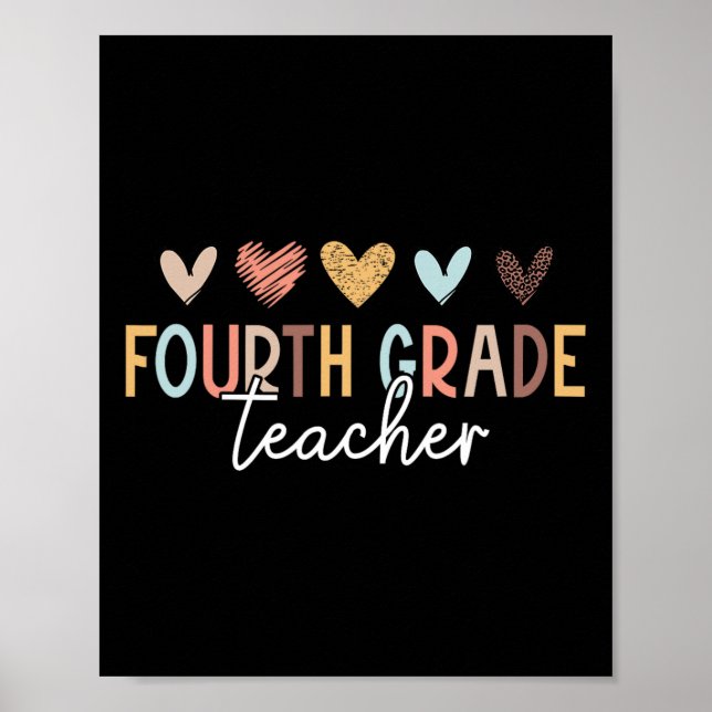 4th Grade Teacher First Day Of School Back To Scho Poster (Front)