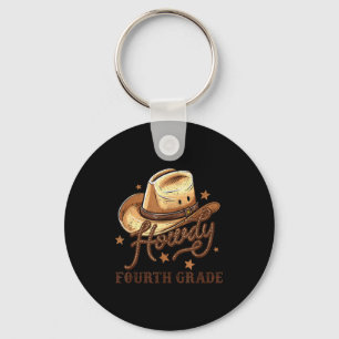 4th Grade Teacher Rodeo Country Western Howdy Four Keychain