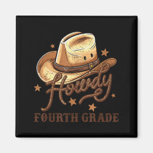 4th Grade Teacher Rodeo Country Western Howdy Four Magnet