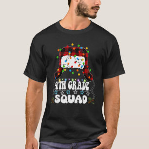 4th Grade Teacher Squad Reindeer Teacher Christma T-Shirt