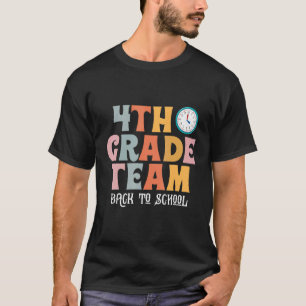 4th Grade Team Retro Groovy Women Back To School T-Shirt