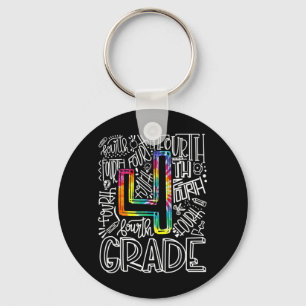 4th Grade Typography Team Fourth Grade Back To Sch Keychain