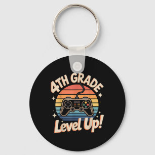 4th Grade Unlocked Level Up Gamer Back To School F Keychain