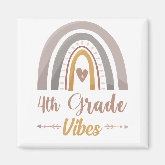 4th Grade Vibes Fourth Grade Back to School Magnet (Front)