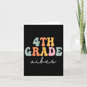 4th Grade Vibes Retro Groovy Women Happy First Day Card