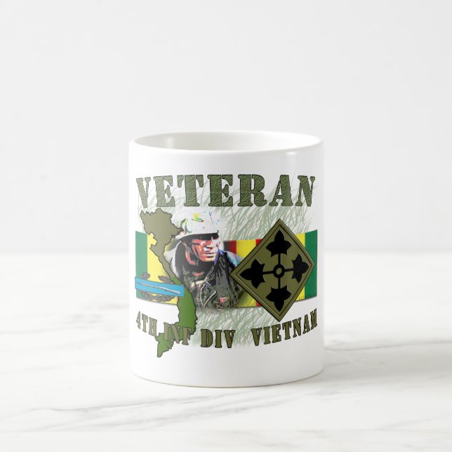 4th Inf Div-Vietnam (w/CIB) Coffee Mug (Center)