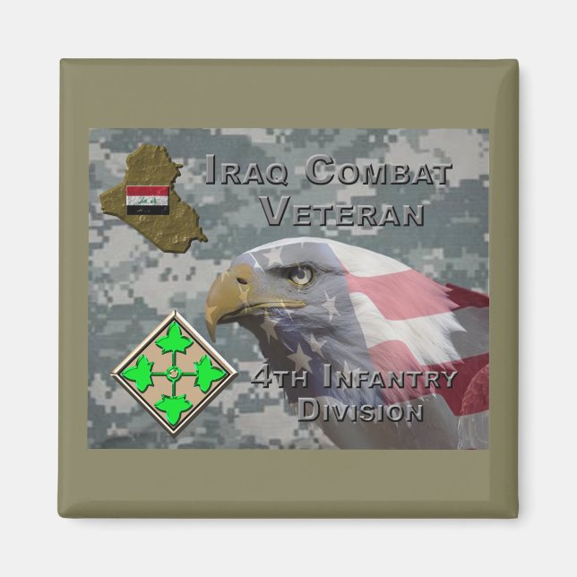 4th Infantry Div Iraq Combat Veteran Magnet (Front)