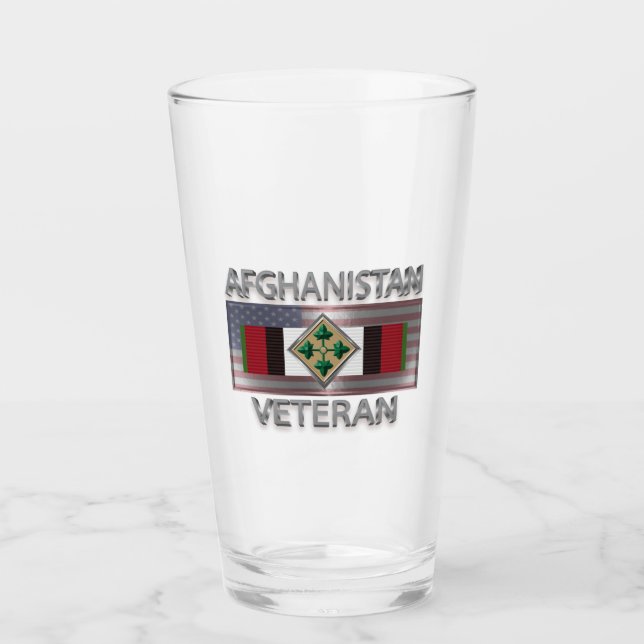 4th Infantry Division Afghanistan Veteran Glass (Front)