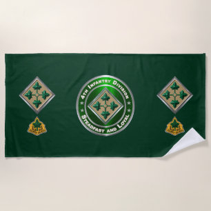 4th Infantry Division Beach Towel