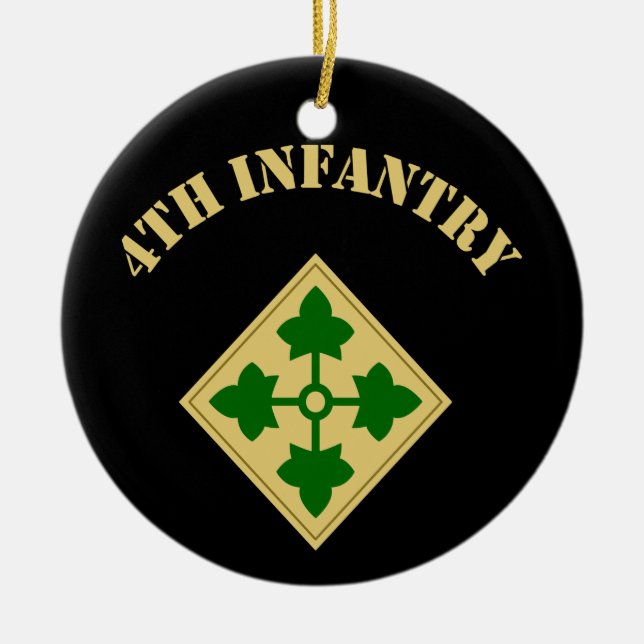 4th Infantry Division Ceramic Ornament (Front)