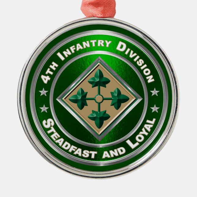 4th Infantry Division Christmas    Metal Ornament (Front)