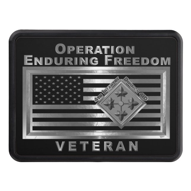 4th Infantry Division Operation Enduring Freedom Trailer Hitch Cover (Front)