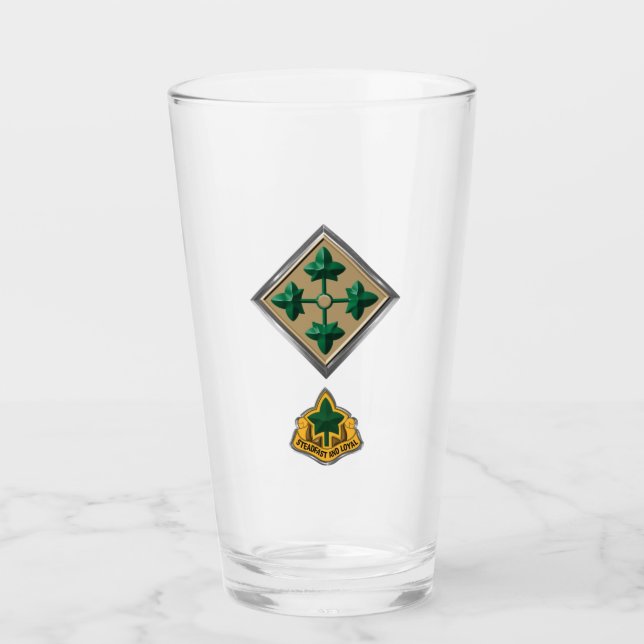 4th Infantry Division Patch Unit Insignia Glass (Front)