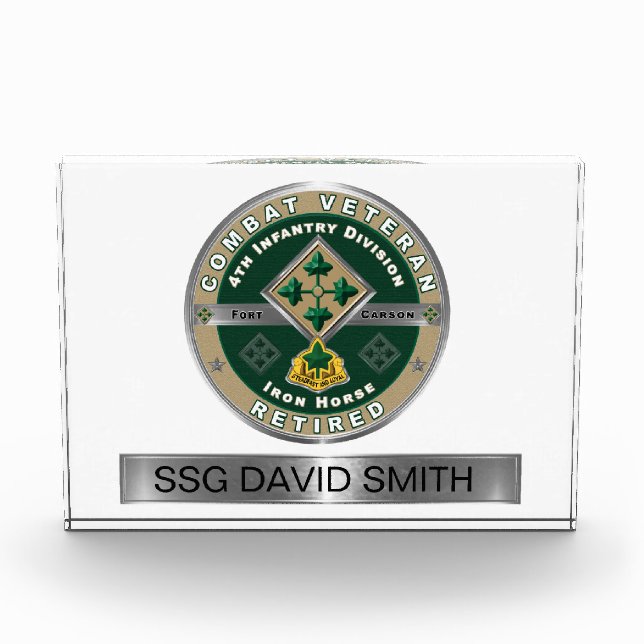 4th Infantry Division Retired Photo Block (Front)