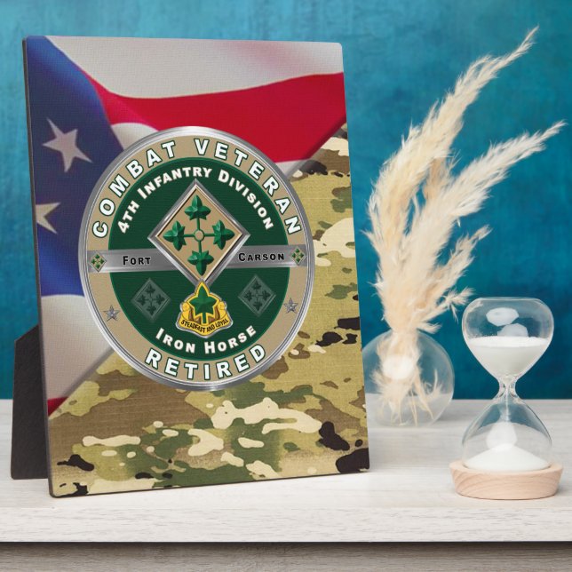 4th Infantry Division Retired Veteran Plaque (Side)