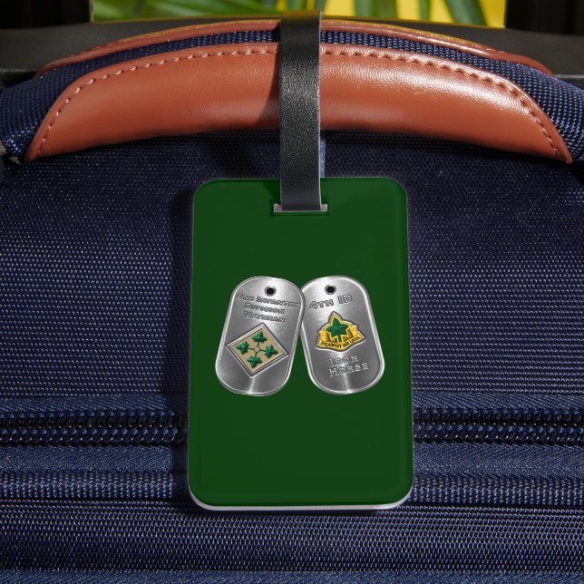 4th Infantry Division Veteran Luggage Tag (Back Insitu 4)