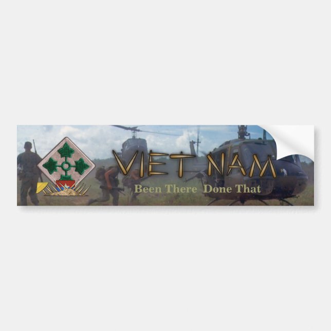 4th infantry division vietnam nam war bumper sticker (Front)