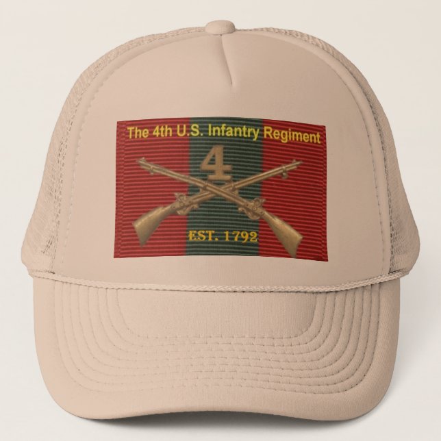 4th Infantry Regiment History DUI Trucker Hat (Front)
