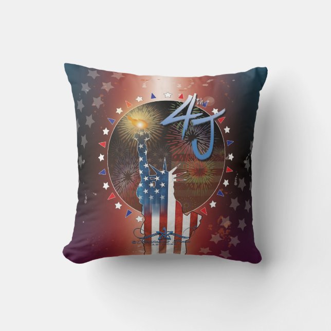 4th J Throw Pillow (Front)