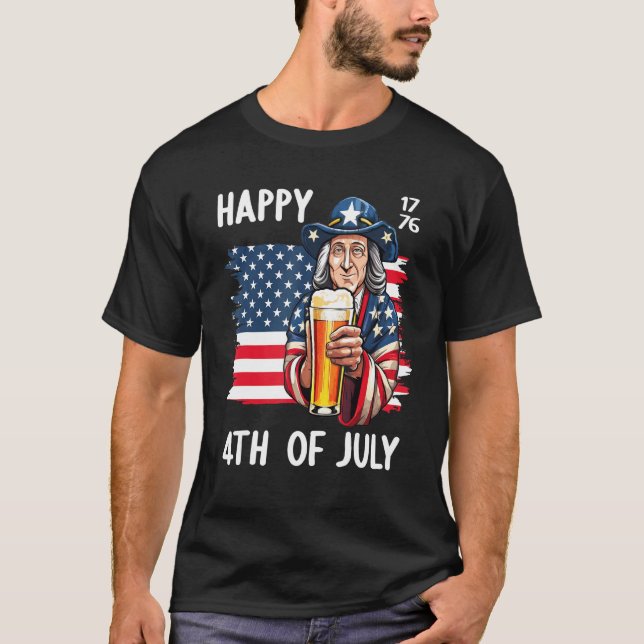 4th July 1776 Patriotic Patriot USA Eagle Independ T-Shirt (Front)