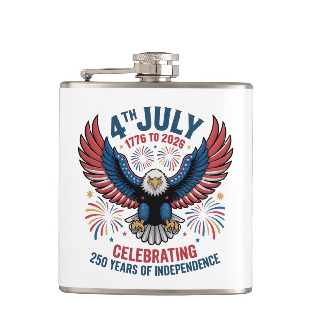 4th July 2026 - Celebrating 250 Years Hip Flask (Front)