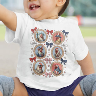 4th July 2026 Vintage Patriotic Animal Toddler T-shirt